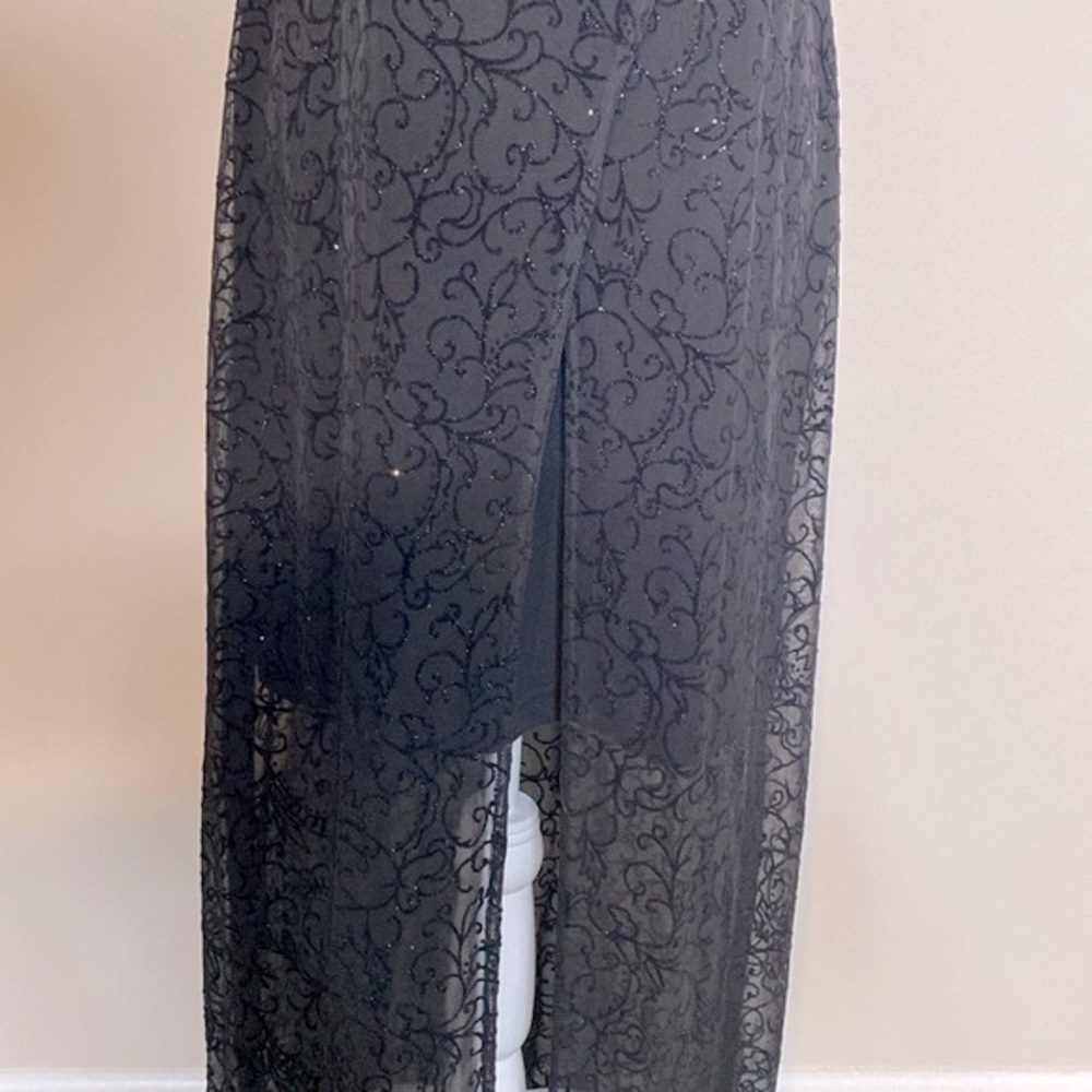 Vintage 90’s long black sparkly goth girl dress - Picture 6 of 12